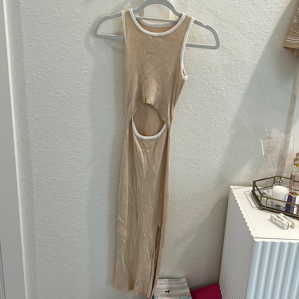 Ribbed Cut-Out Dress
